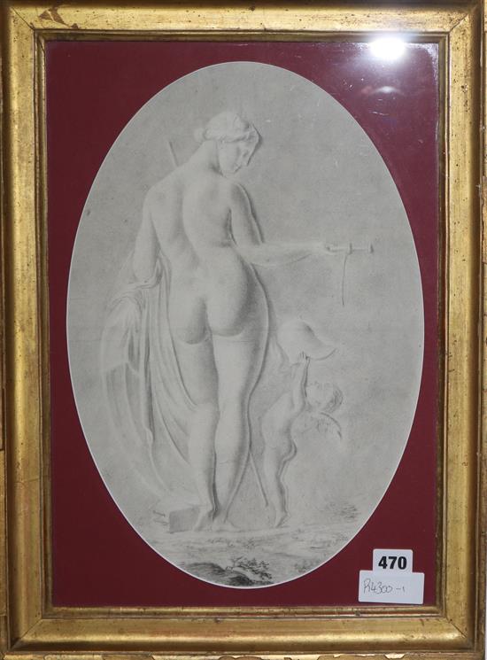 Ellie-Honore Montagny Venus and Cupid 16 x 10.75in.